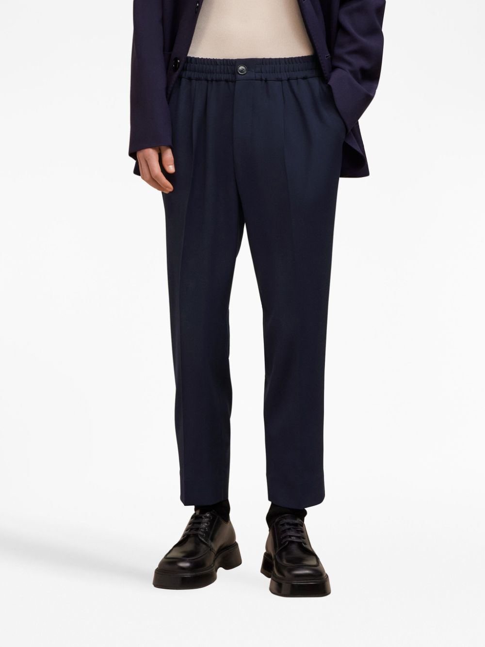 Mens cropped store navy trousers